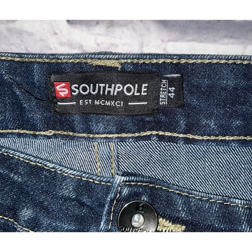 Southpole Distressed Denim Moto Stretch‎ Jeans Mens Size 44x32